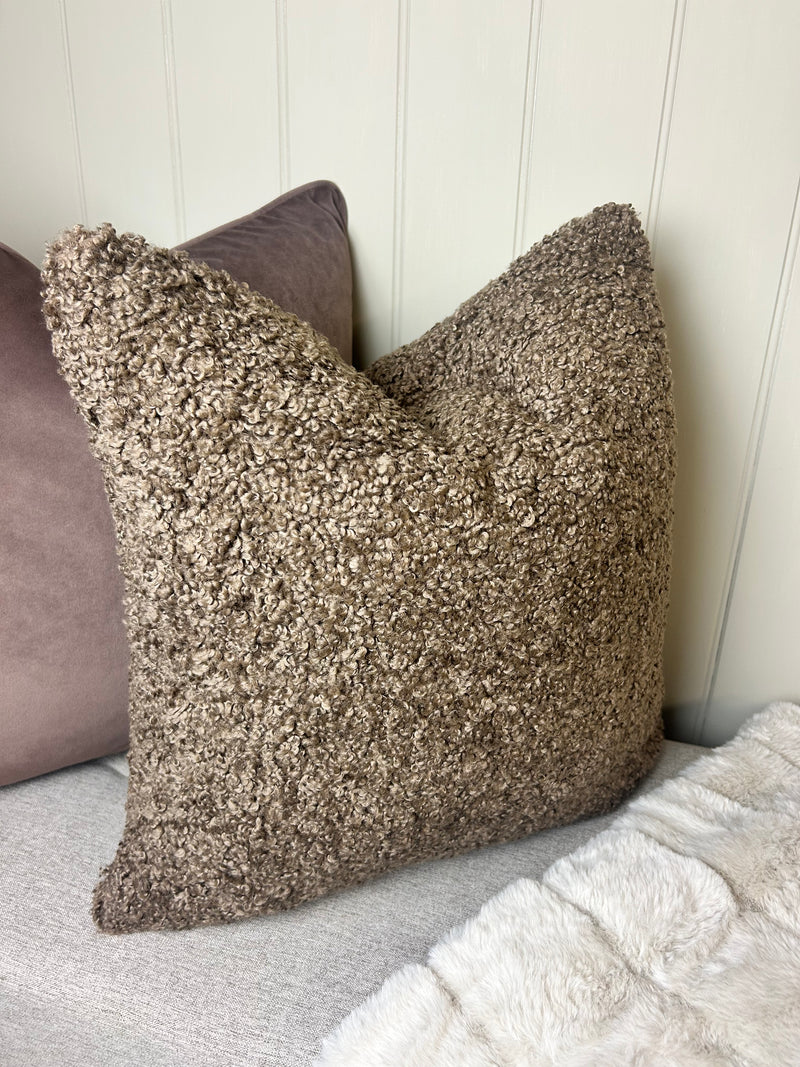 Brazen Blue gold bronze metallic textured luxury feather filled cushion