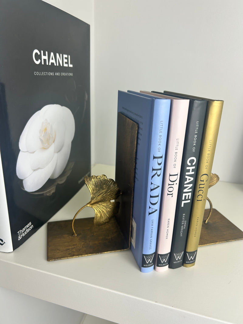 Gold Lotus Leaf Bookends