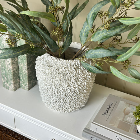 White Barnacle coral Textured chunky Vase 24cm Tall