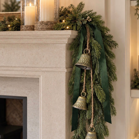 Flocked Norfolk spruce trailing  garland pick swag 100cm