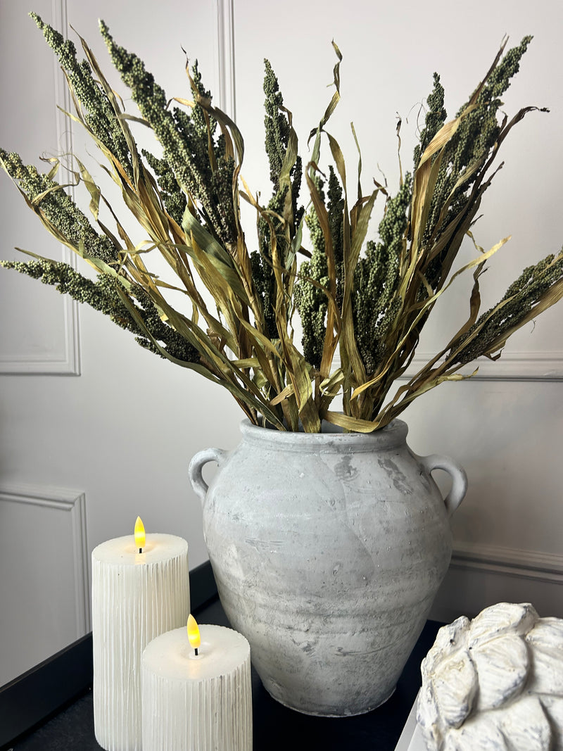 Dried Wheatgrass reed stem bunch green 65cm