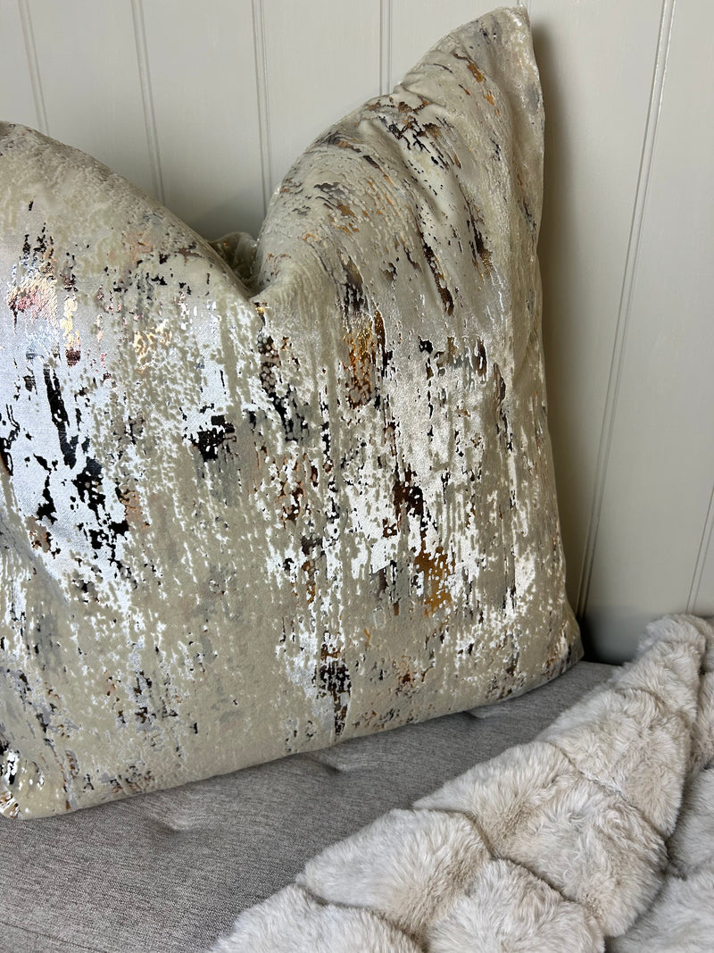 Torcello Natural Taupe beige Bronze Gold Feather Cushion 45cm & 56cm