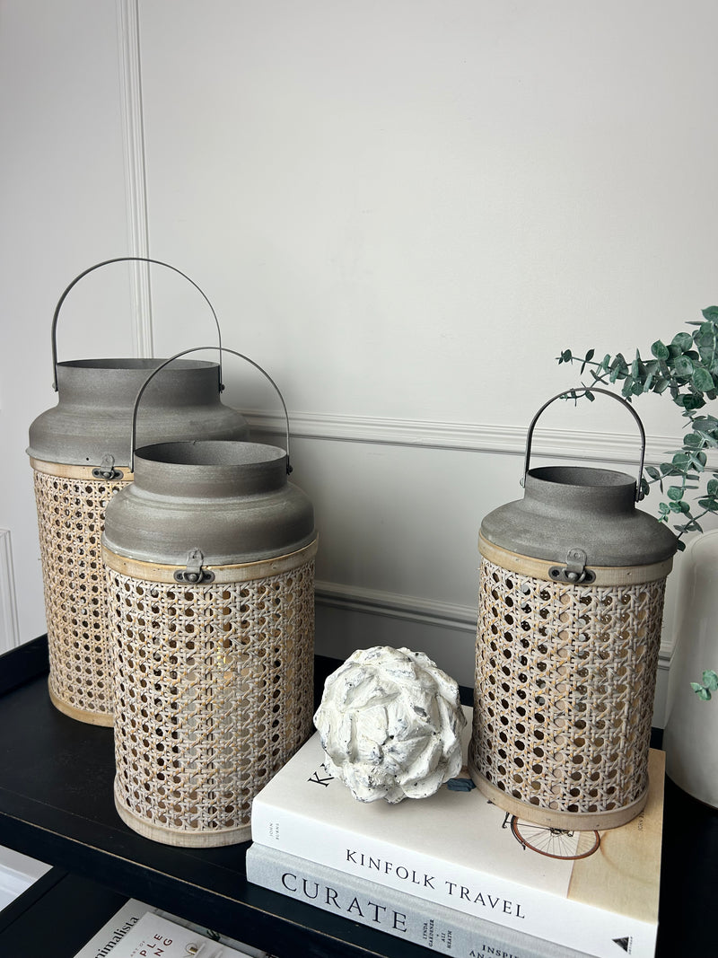 Rattan Weave & Metal Lanterns