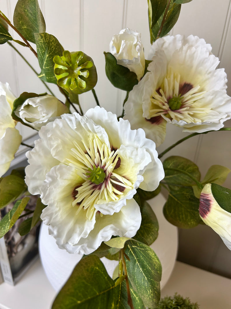White multi stem poppy bunch 57cm