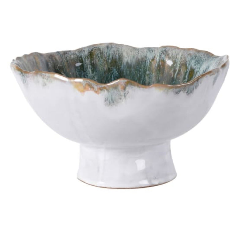Green decorative ombré bowl on foot stand