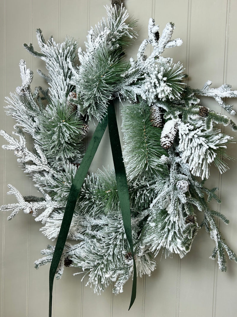 Extra large Snowy Pinecone Wreath 70cm