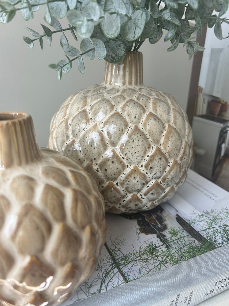 Artichoke bottle neck bud vase 2 sizes