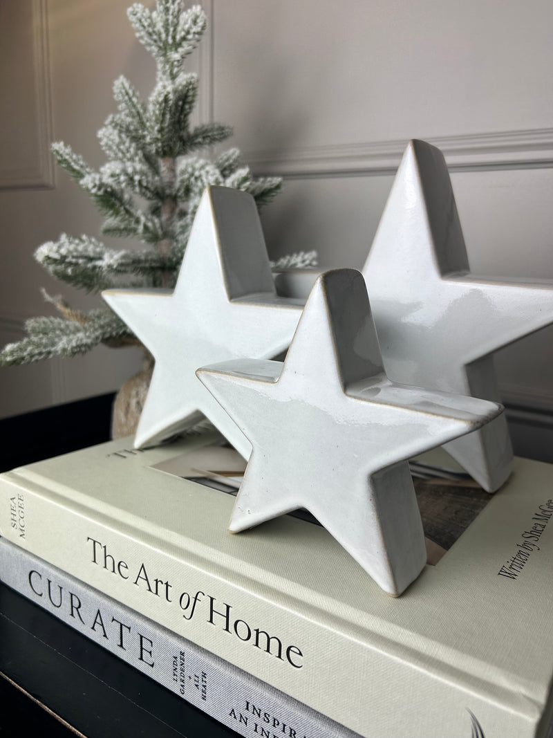 Off white ceramic chunky star
