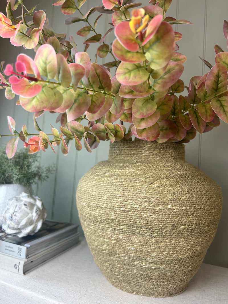 Natural Seagrass rustic Urn Shaped Basket vase