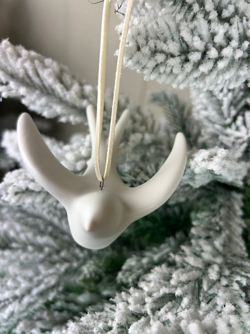 Matt White Swallow Hanging bird Decoration