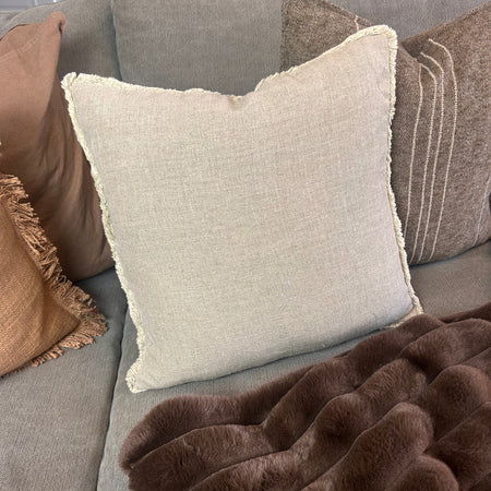 Westley 45cm 100% linen cushion cover with trim