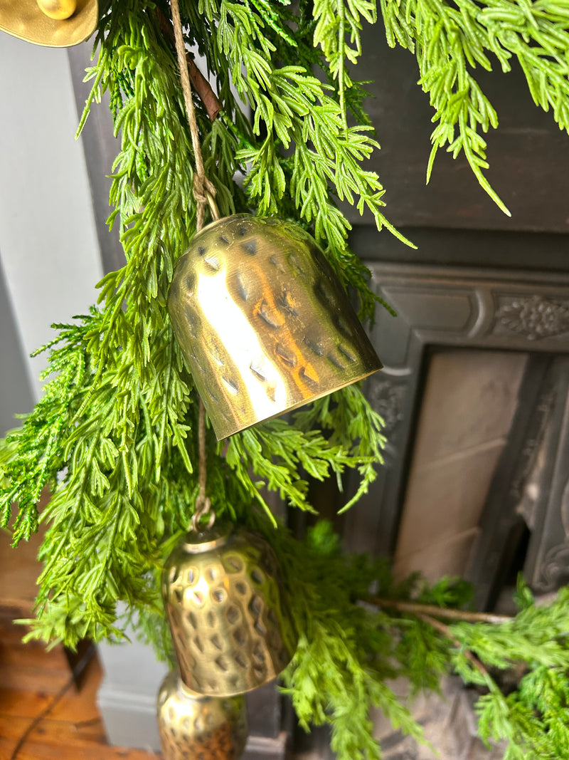 Arrington Hammered Hanging Bells on Jute Rope