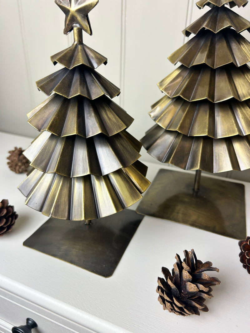 Pershore metal antique gold trees 2 sizes