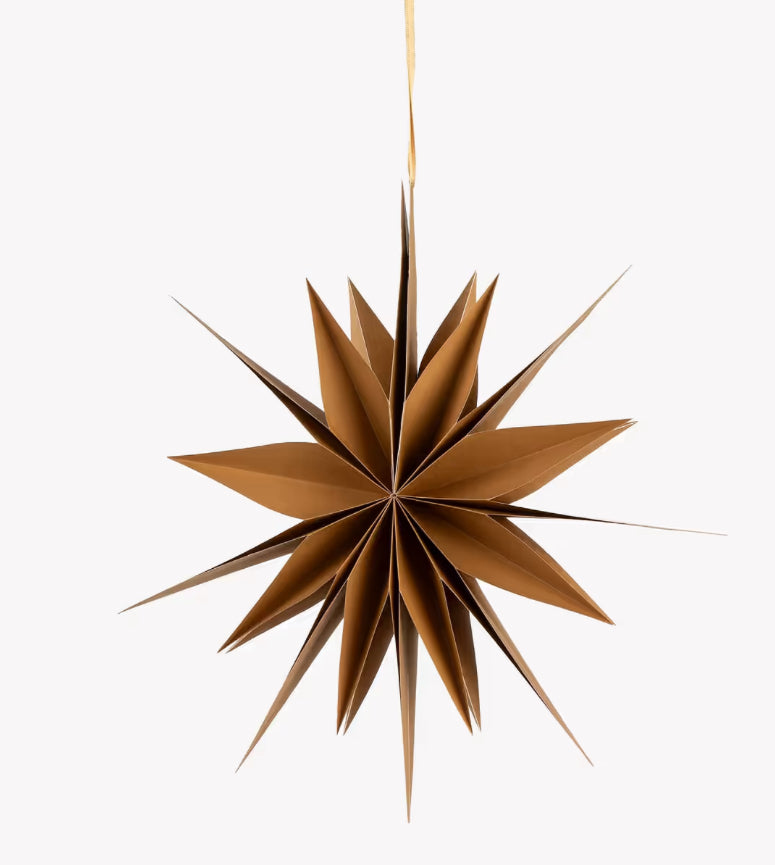 Nutmeg brown paper star 40cm