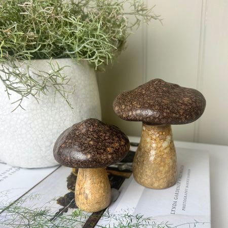 Brown Natural Autumn Mushrooms ceramic 2 Sizes