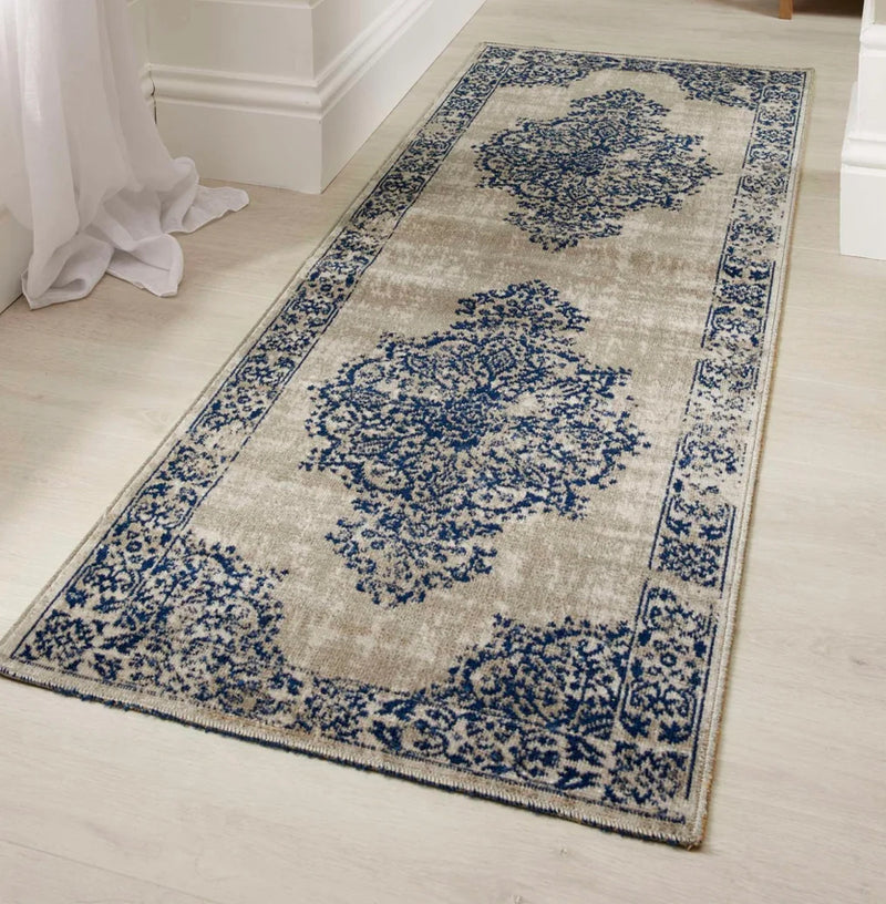 Navy blue rug runner mat 80x150