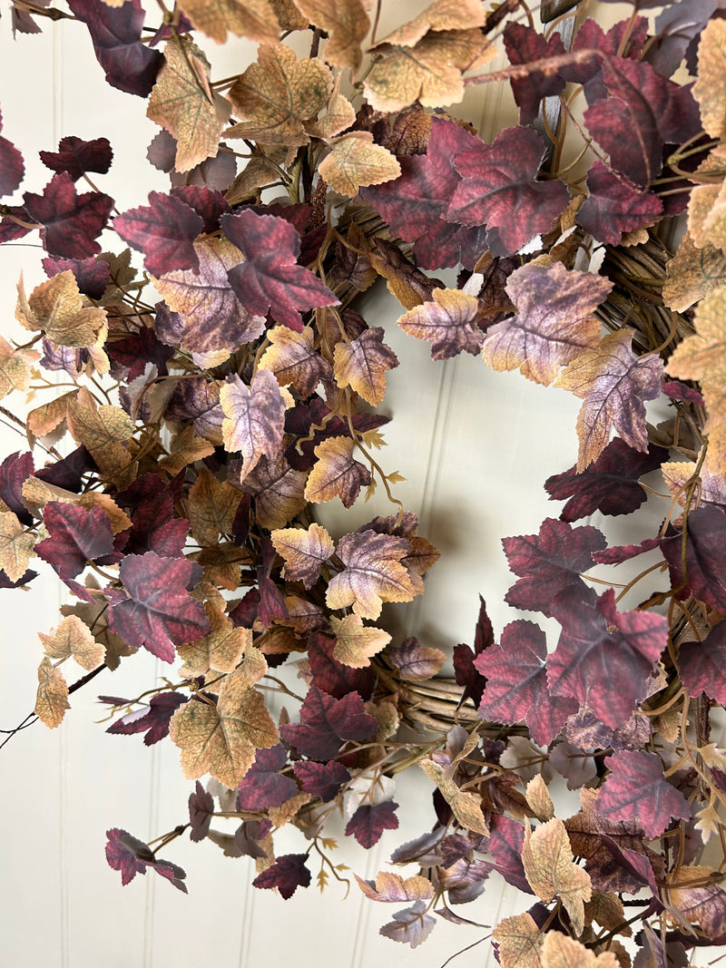 Rustic Autumn Fallen Leaf Wreath 55cm