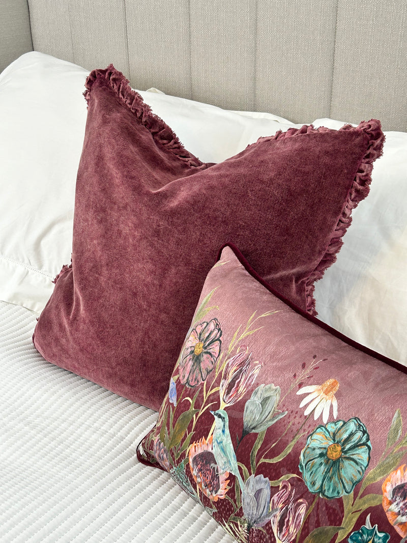 Mulberry velvet grill edge cushion