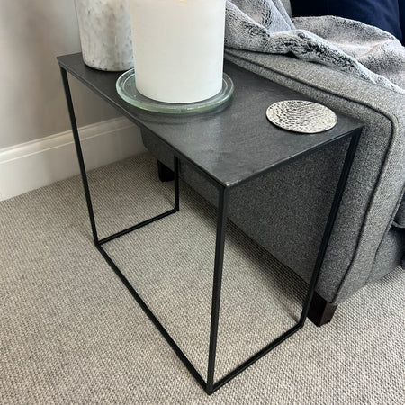 Black Nickel Metal Top Rectangular Side Sofa Tables 3 sizes
