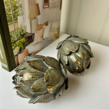 Antique gold bronze artichoke 2 sizes