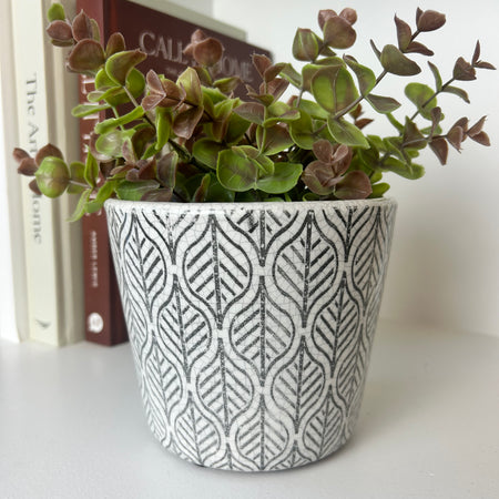 Grey & White Ceramic Dutch Plant Pots 6 Patterns