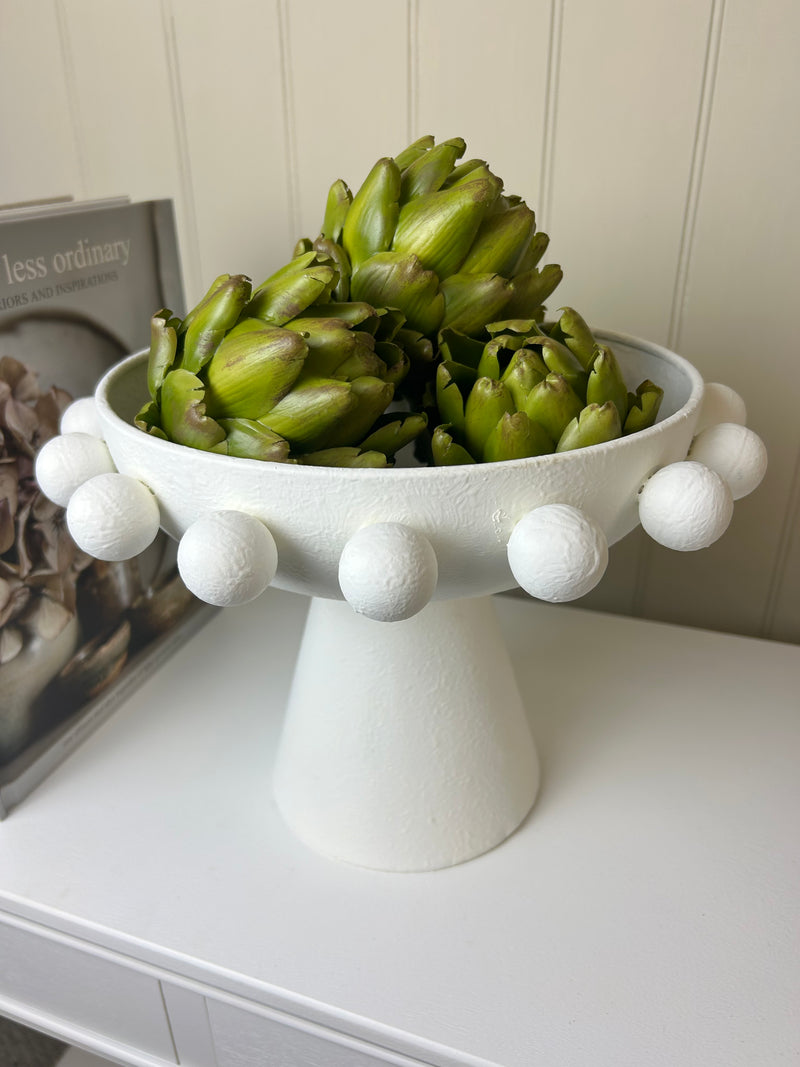 White round Bobble bowl on stand