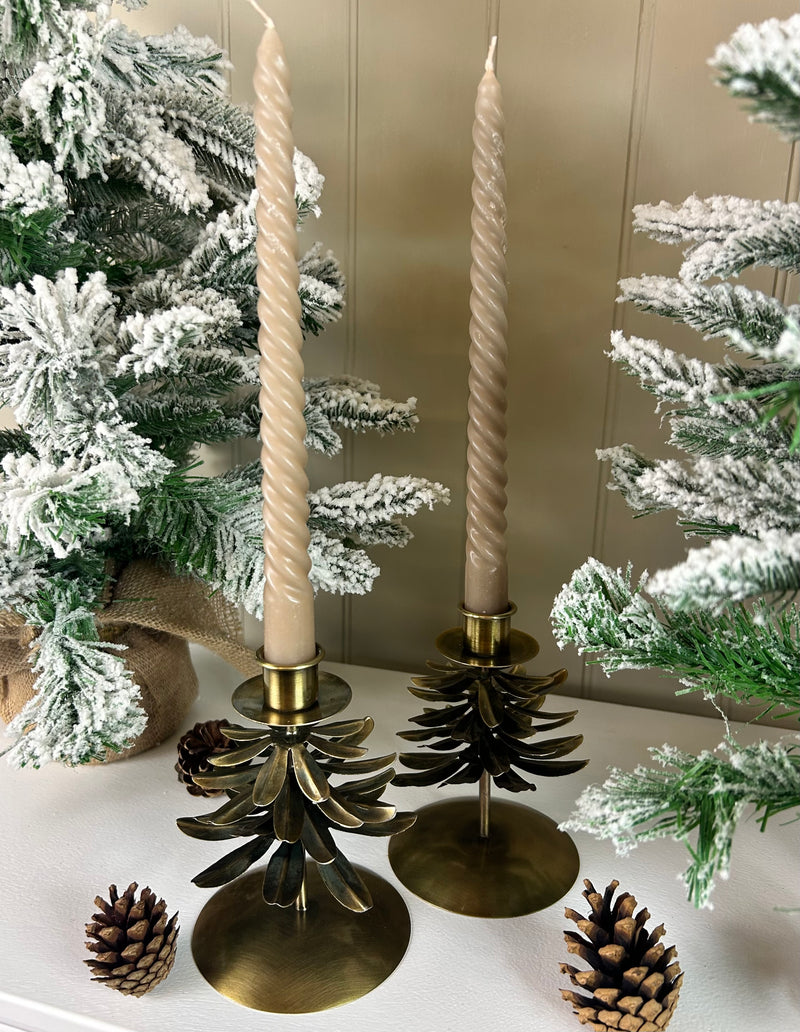 Cromwell Bronze Gold Christmas Tree Candlestick
