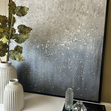 Blues abstract black framed wall art 83cm