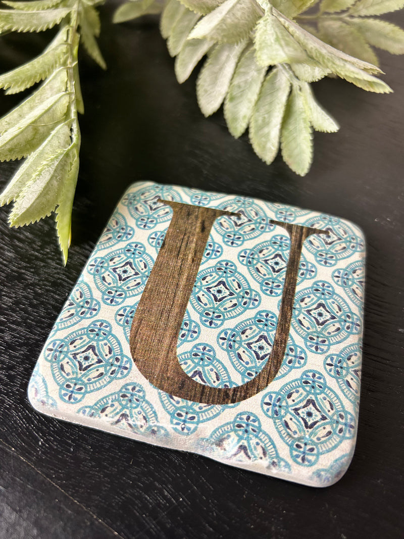 Alphabet drink resin coasters