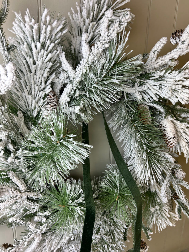 Extra large Snowy Pinecone Wreath 70cm