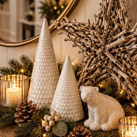 Glazed Textured Ceramic Tree Ornament, 2, sizes