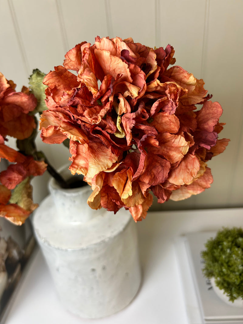 Burnt orange ruffled real feel hydrangea