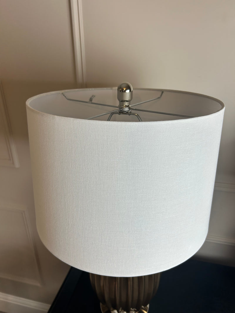Gold ceramic textured vase white shade