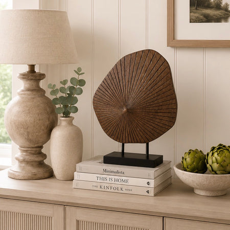 Black brown round sculpture 38cm