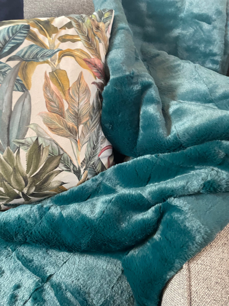 Emerald Green Empress fur throw