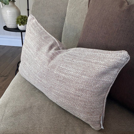 Textured brown herringbone cushion oblong 30x50