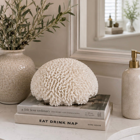Off White Sitting round large Coral