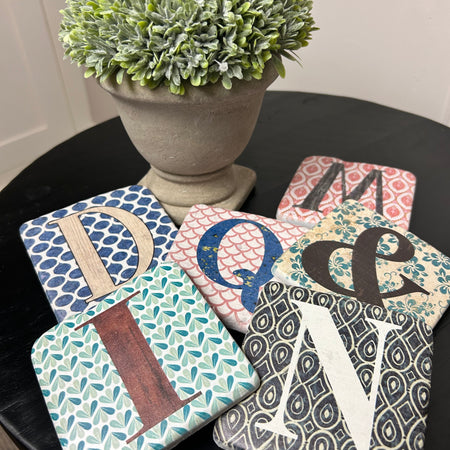 Alphabet drink resin coasters