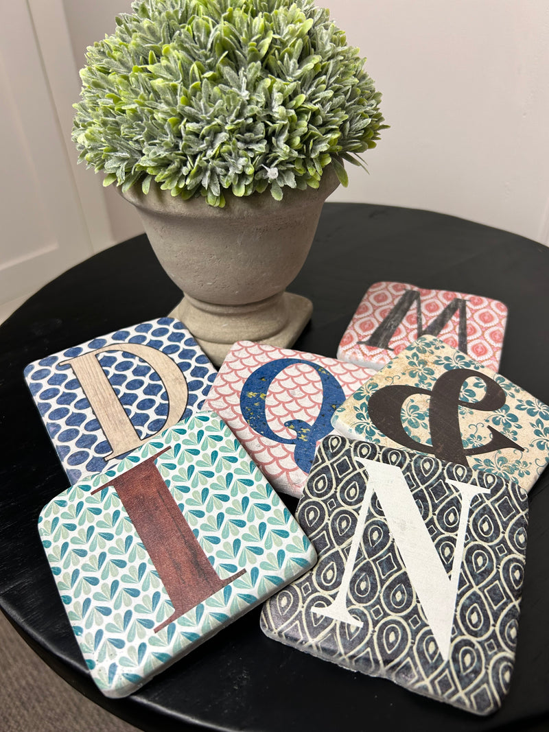 Alphabet drink resin coasters