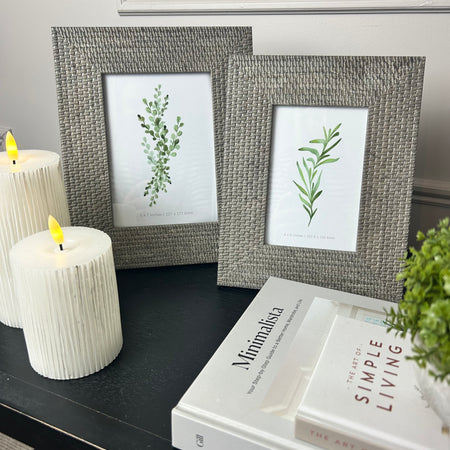 Woven Grey Texture Patterned Photo Frame 2 Sizes