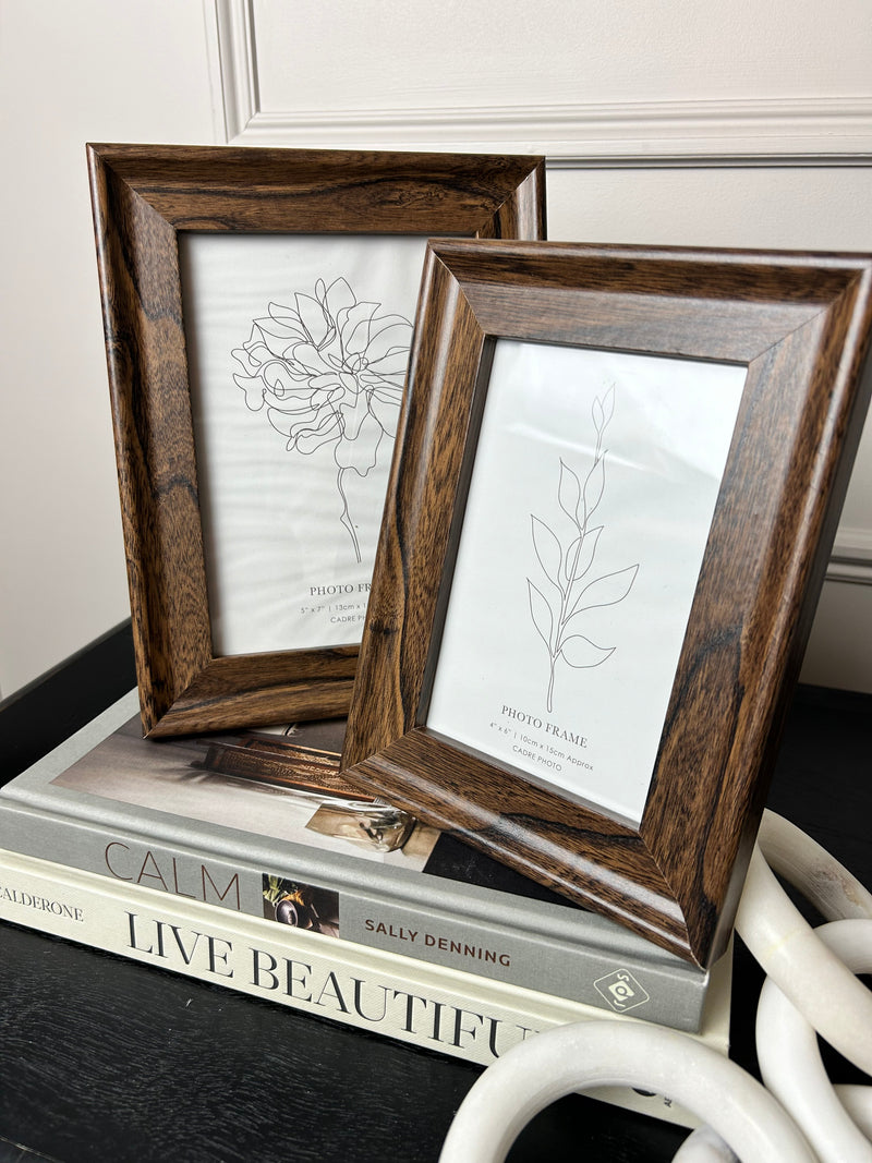 Walnut dark wood photo frame 3 sizes