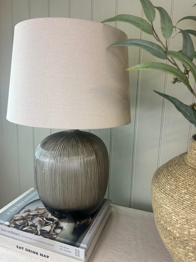 Black brown Textured Ceramic Table Lamp