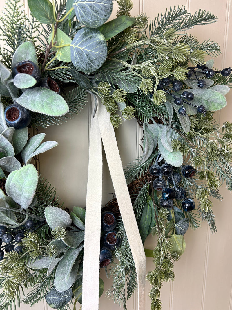 Blueberry and foliage full wreath 55cm