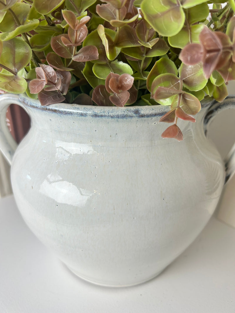 Double handled rustic glaze vase