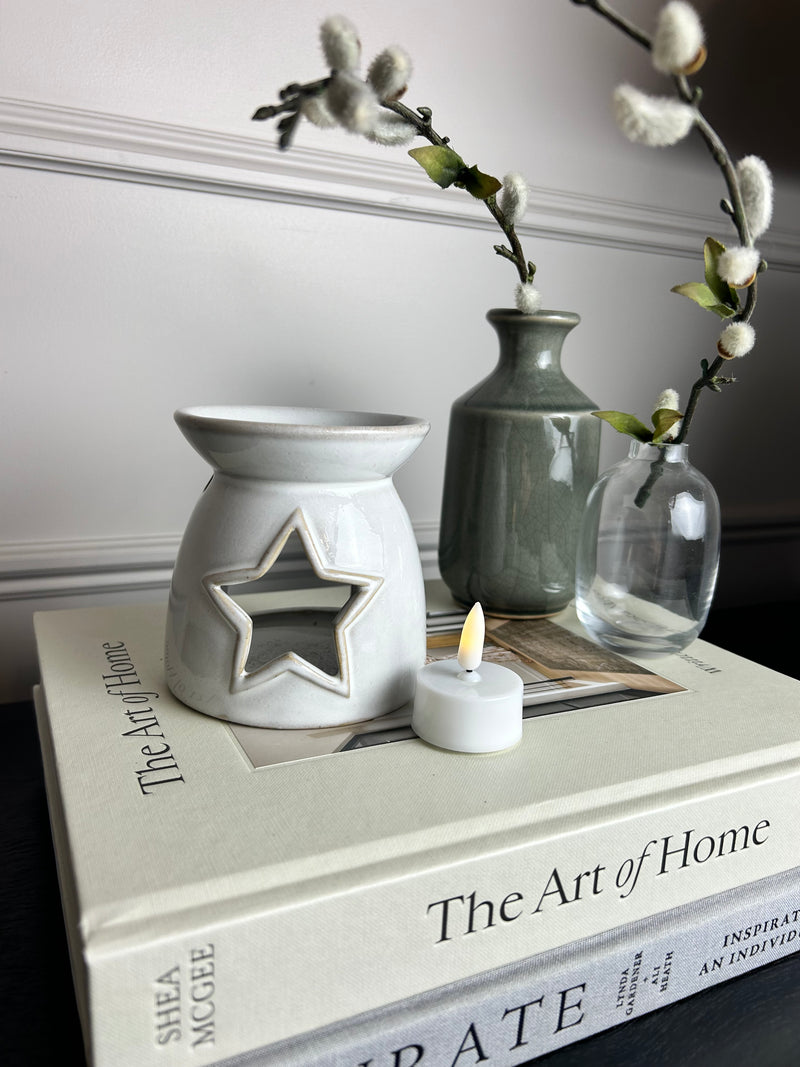 Ceramic two tone star oil wax burner