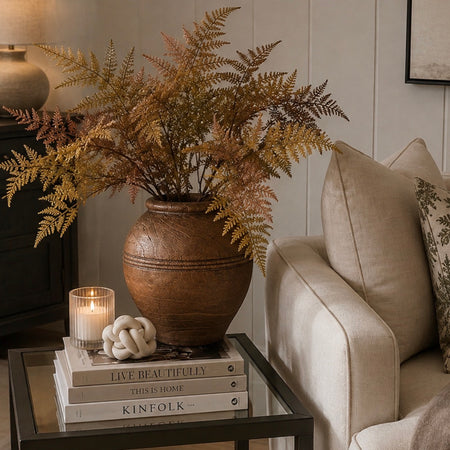 Sable brown ribbed wood look vase