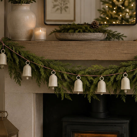 White Metal Cow Bell Garland long 150cm