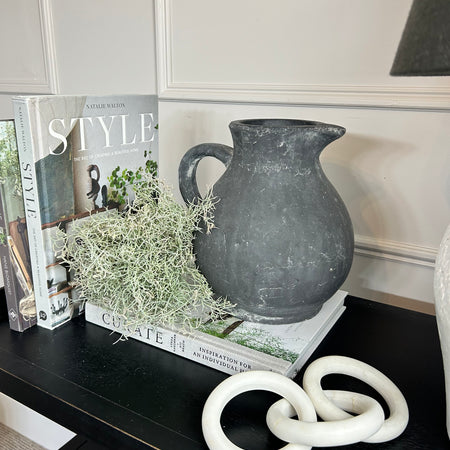 Washed Black stone look rustic jug