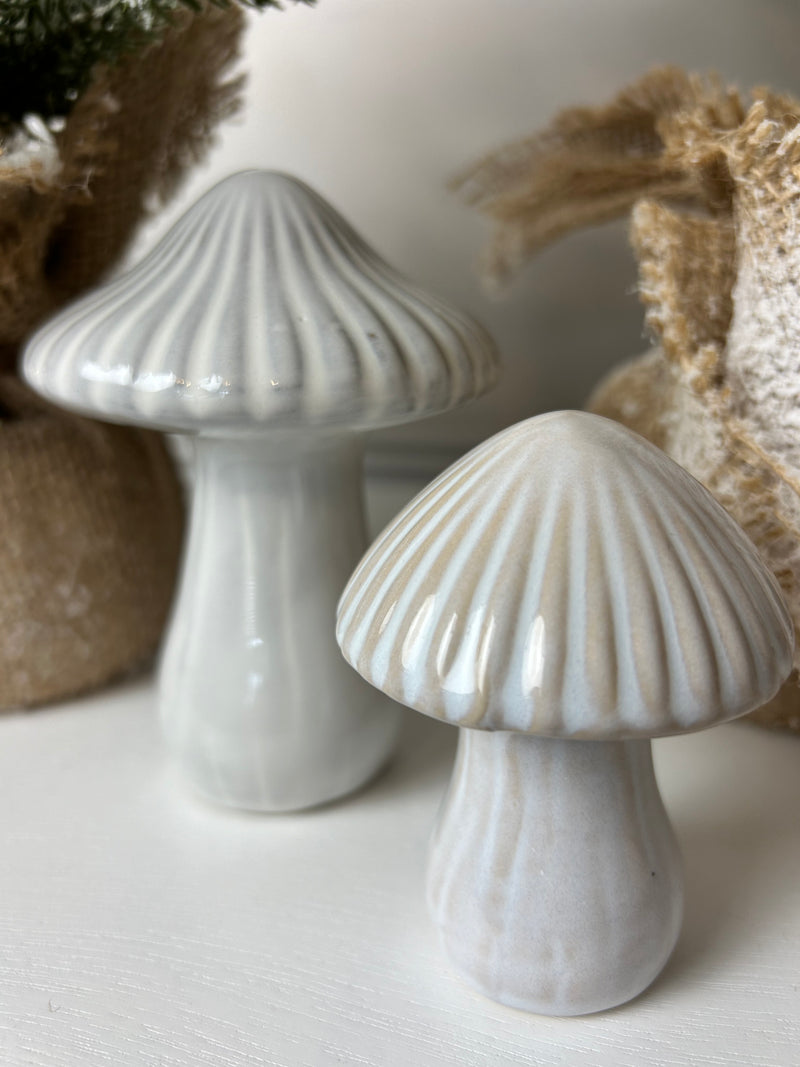 Reactive glaze mushroom ornament 2 sizes