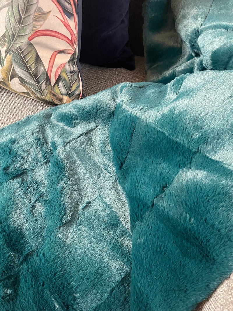 Emerald Green Empress fur throw